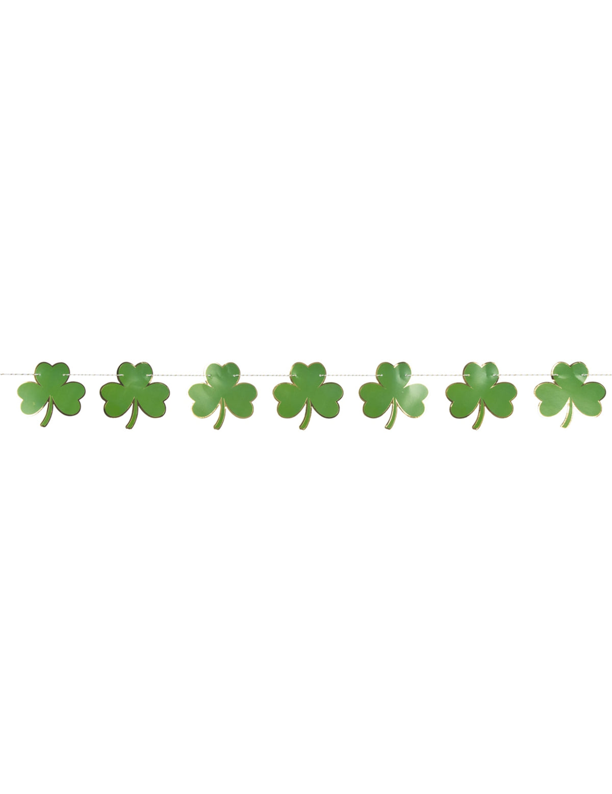 Gros plan sur les trèfles de la guirlande trèfles Saint Patrick