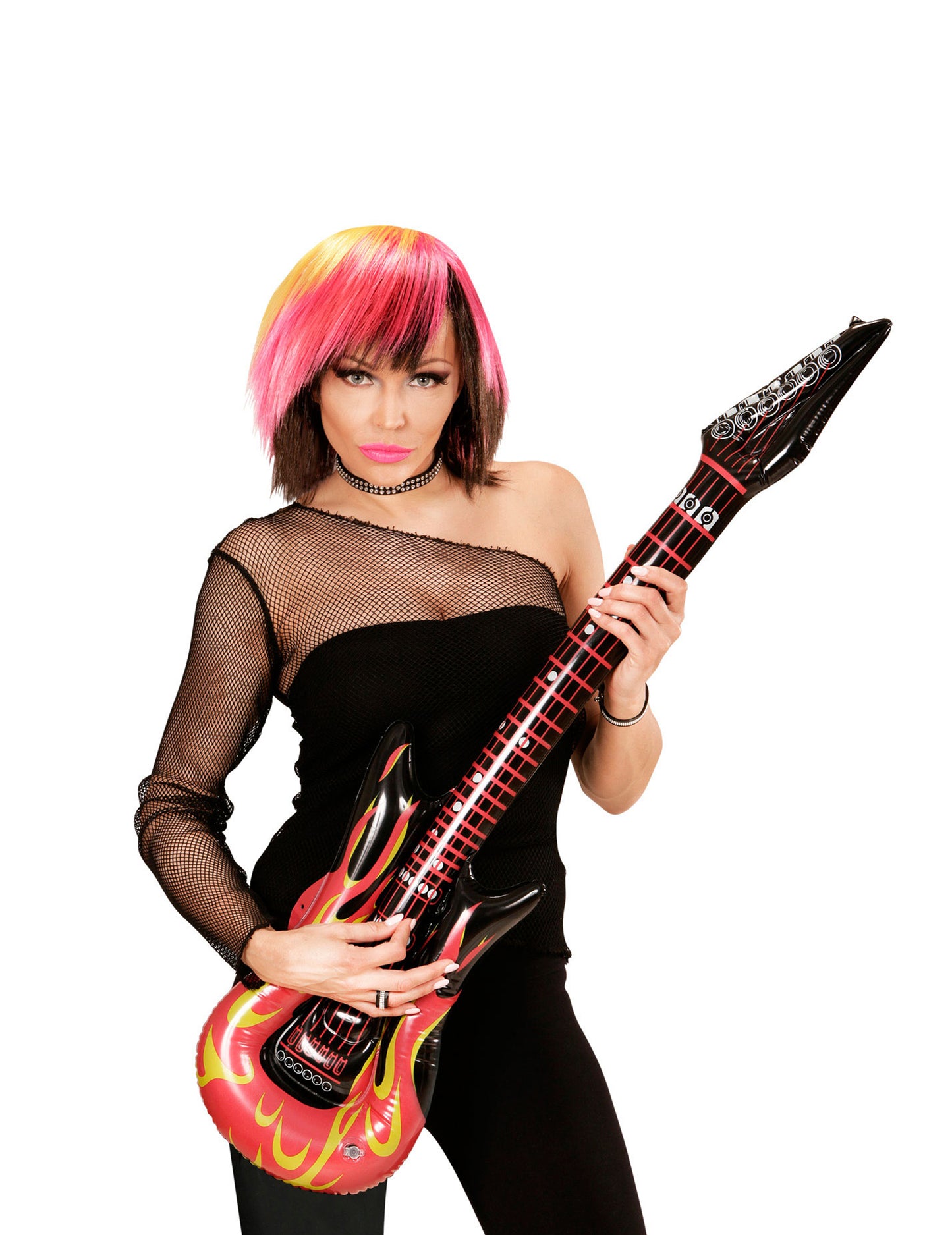 Rock gitár felfújható lángokban 105 cm