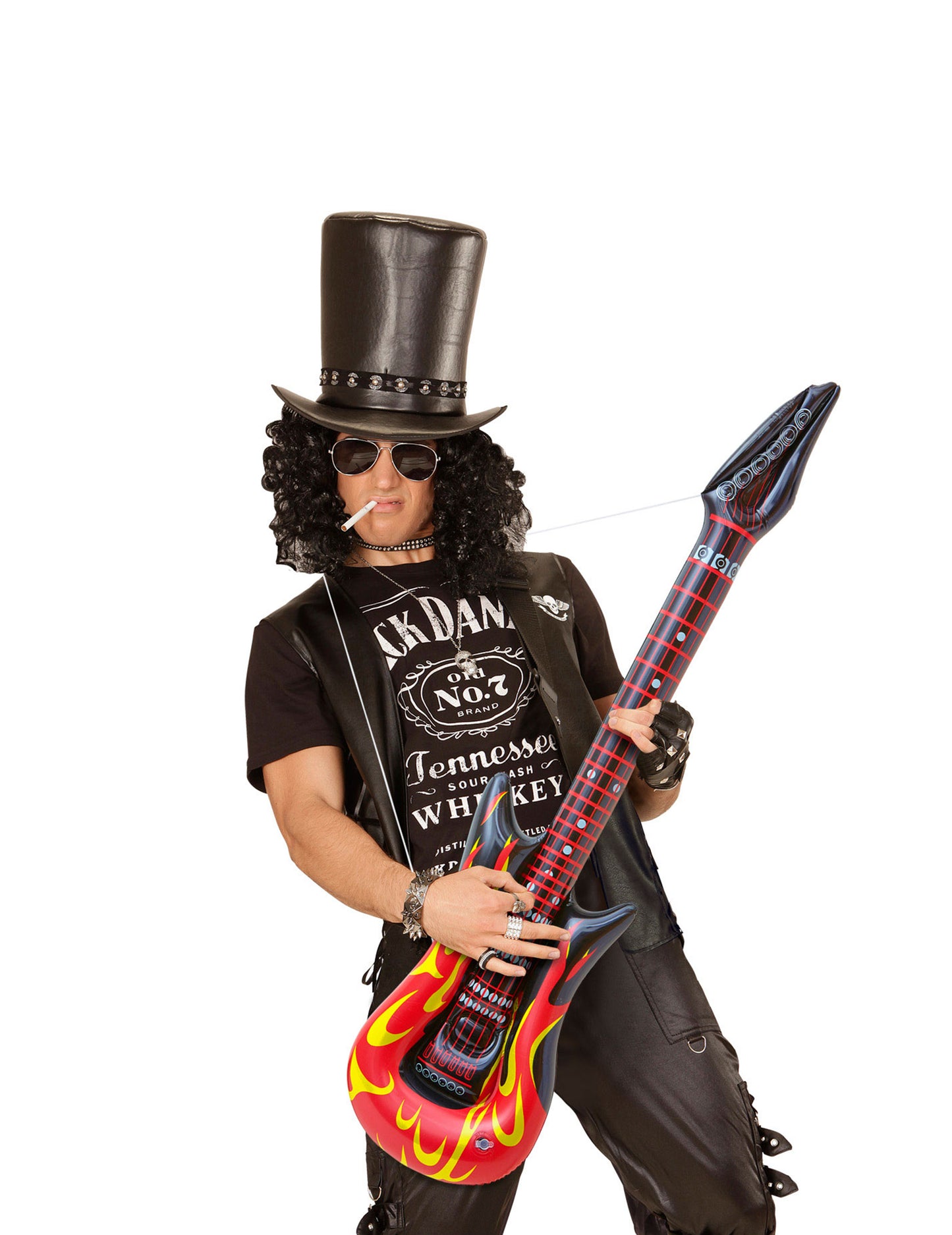 Rock gitár felfújható lángokban 105 cm