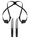 Holster avec 2 couteaux pour adulte noir et gris