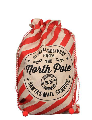 Csíkos karácsonyi zsák 50 x 70 cm 