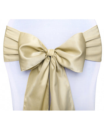 10 db arany szatén szék öv, 2,75 m x 15 m cm esküvőre