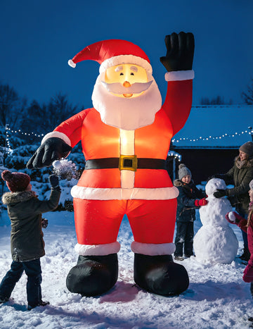 Felfújható, világító óriás Mikulás dekoráció 244 cm 