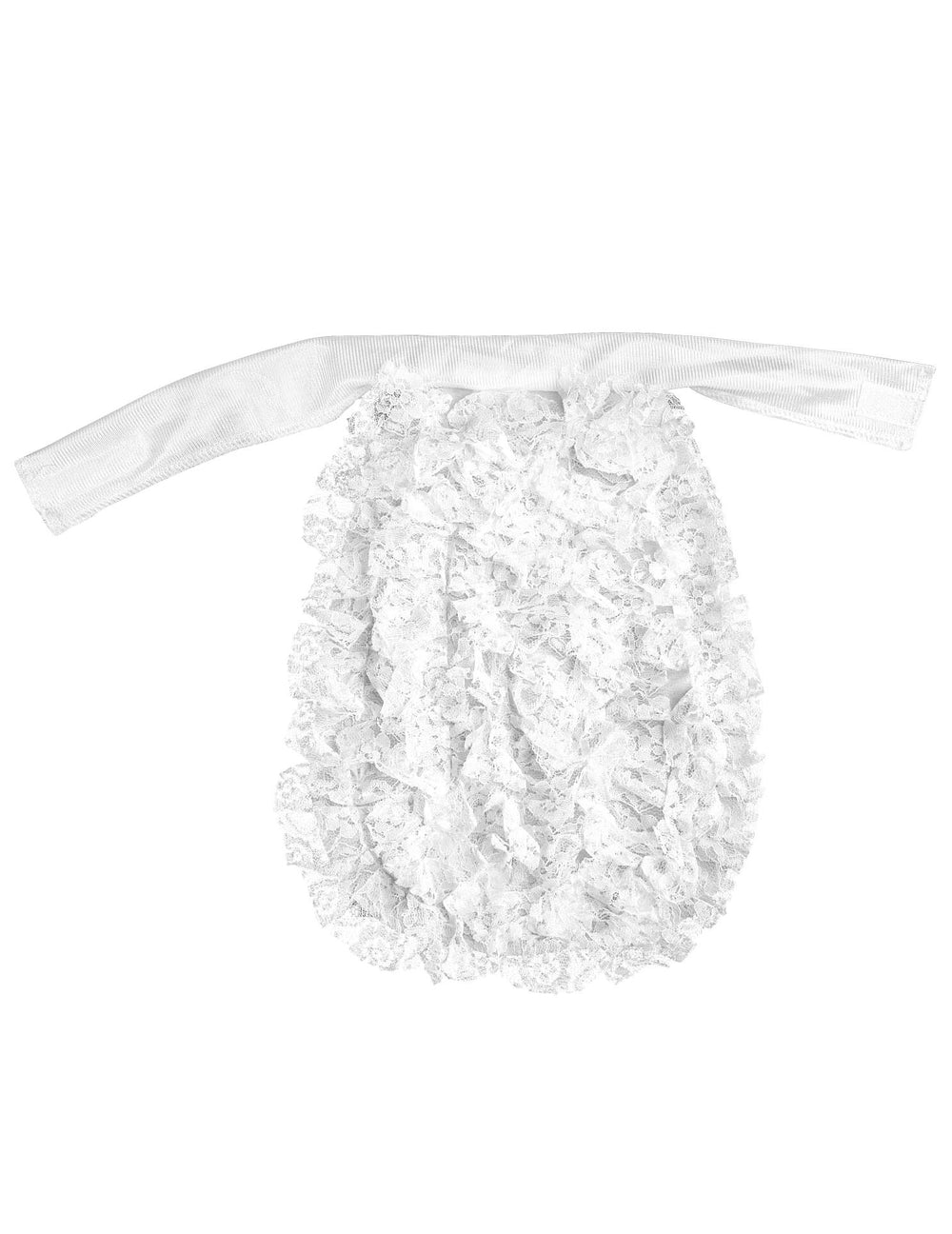 Vue à plat du jabot dentelle pour adulte