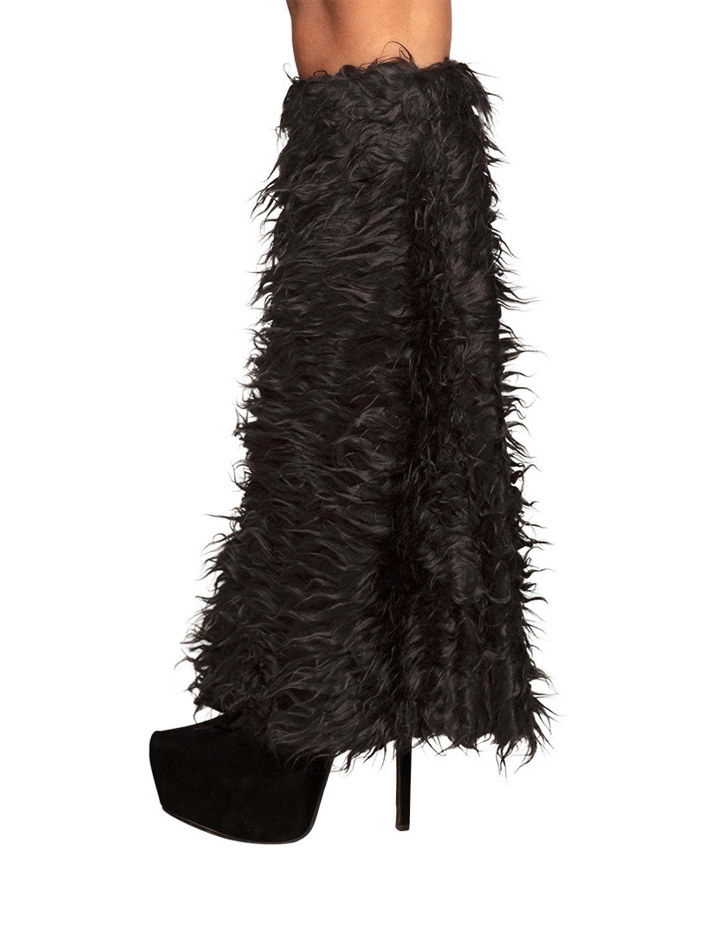 Profil nézet a felnőtt szőrös lábszárvédőkről