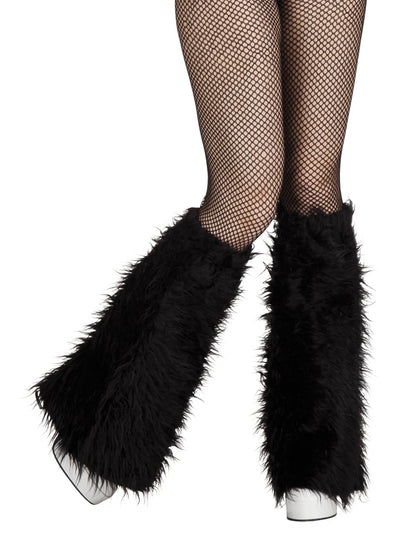 Felnőtt fekete szőrös lábszárvédők