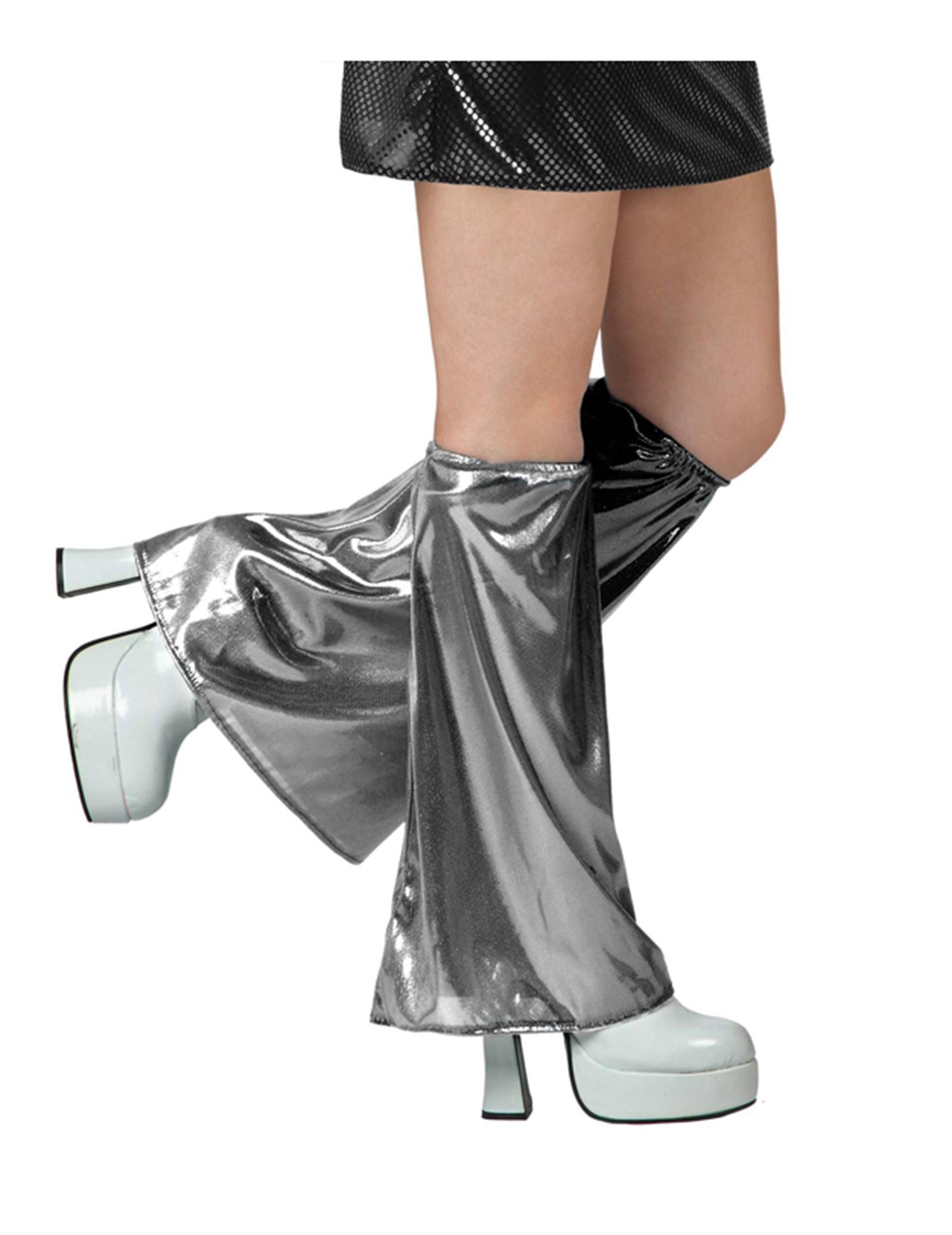 Jambières disco pour femme grises effet brillant