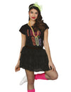 Jupe 80's pour femme noire à volants style tutu