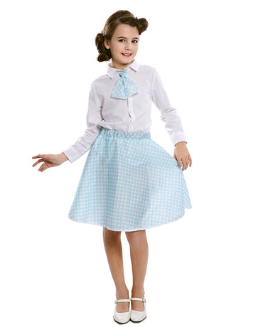 Szoknya pin-up-kék tű-lány nyakkendővel