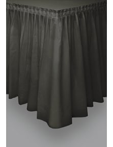 Jupe de table pour fête noire en plastique