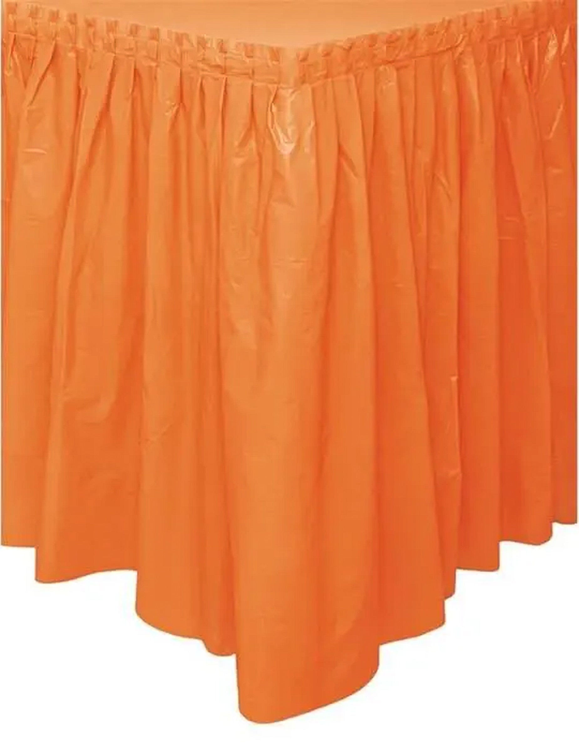 Jupe de table en plastique orange