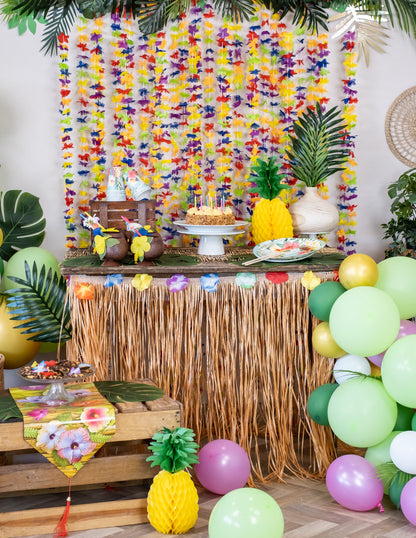 Hawái asztalterítő ünnepi elrendezése