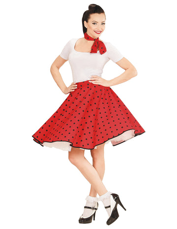 50 -50 -50 -50 -50 -Nők piros borsó és sál szoknya