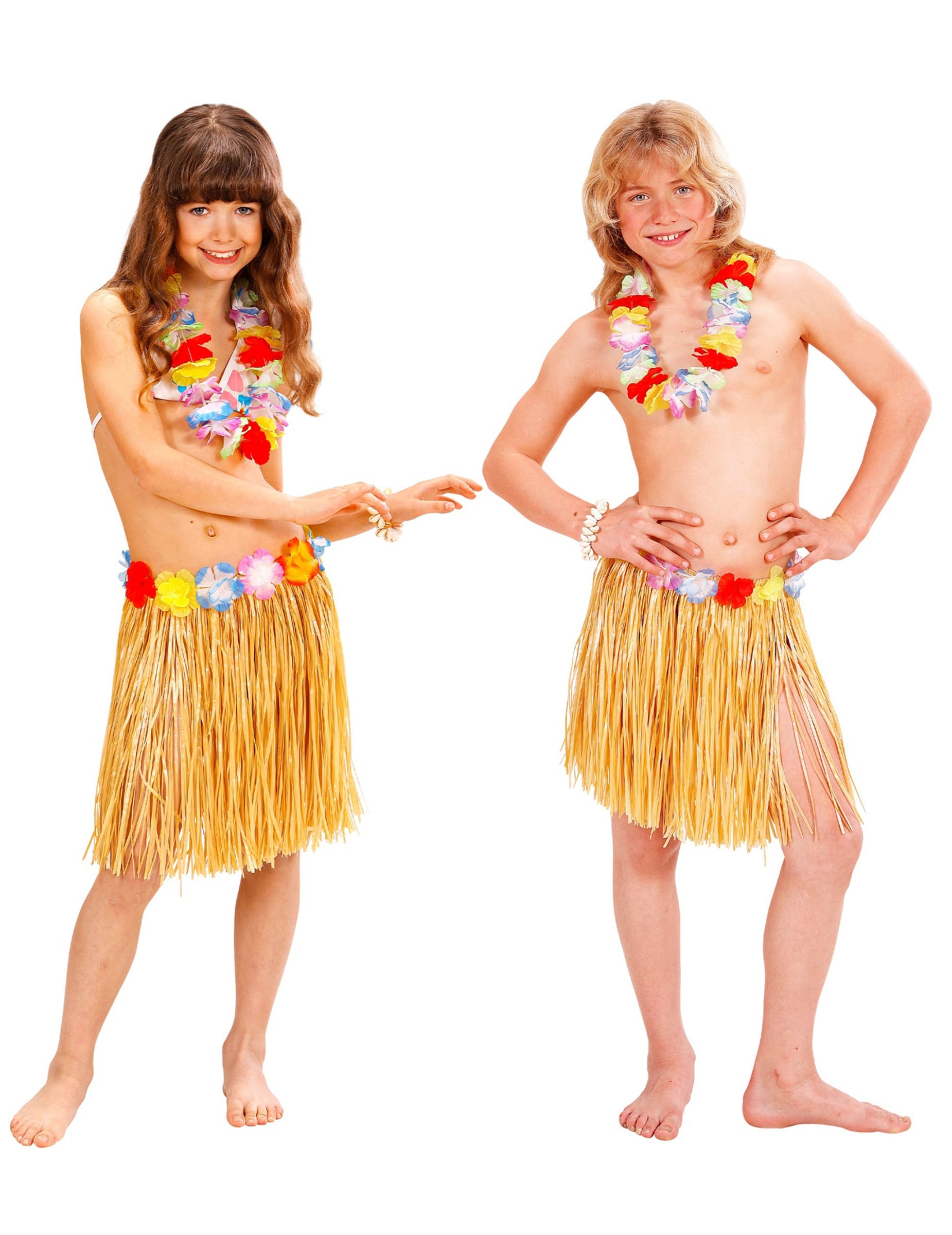 Mise en situation de la jupe hawaïenne pour enfant