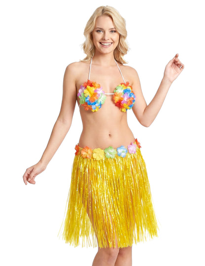 Rövid hawaii szoknya sárga felnőtt