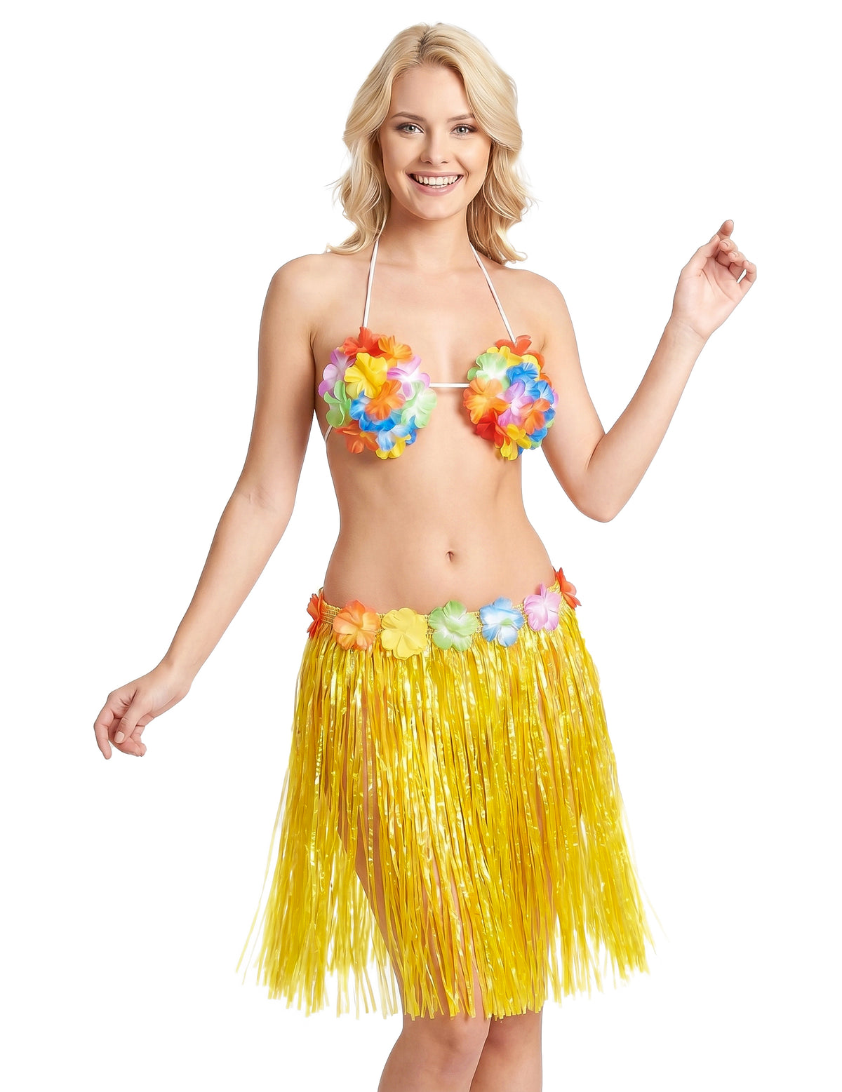 Rövid hawaii szoknya sárga felnőtt