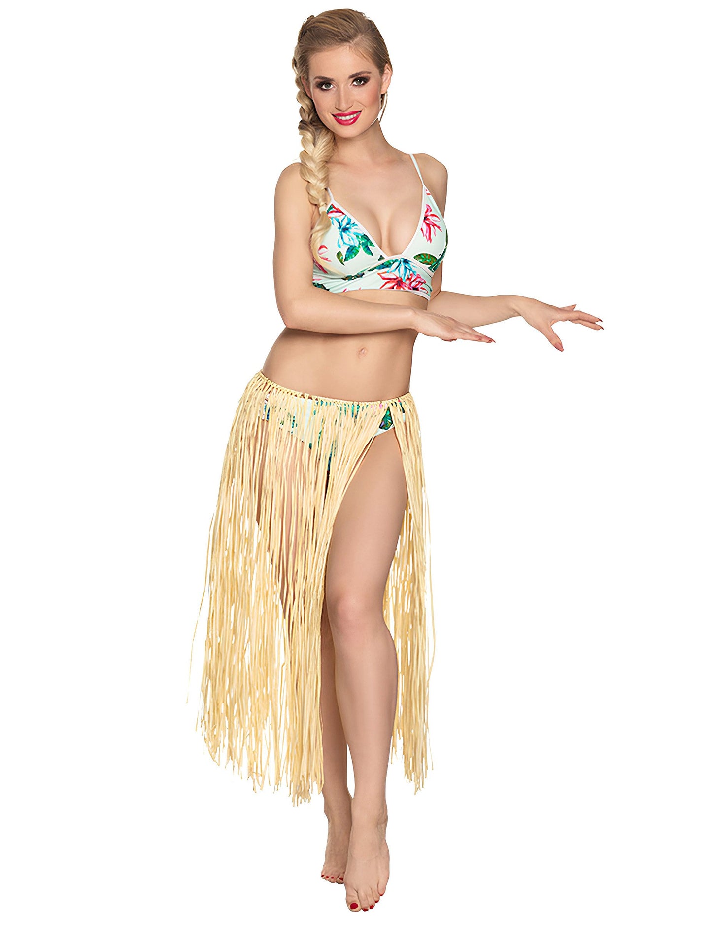 Hosszú természetes hawaii szoknya raphia felnőtt