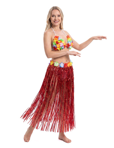 Hosszú vörös hawaii szoknya