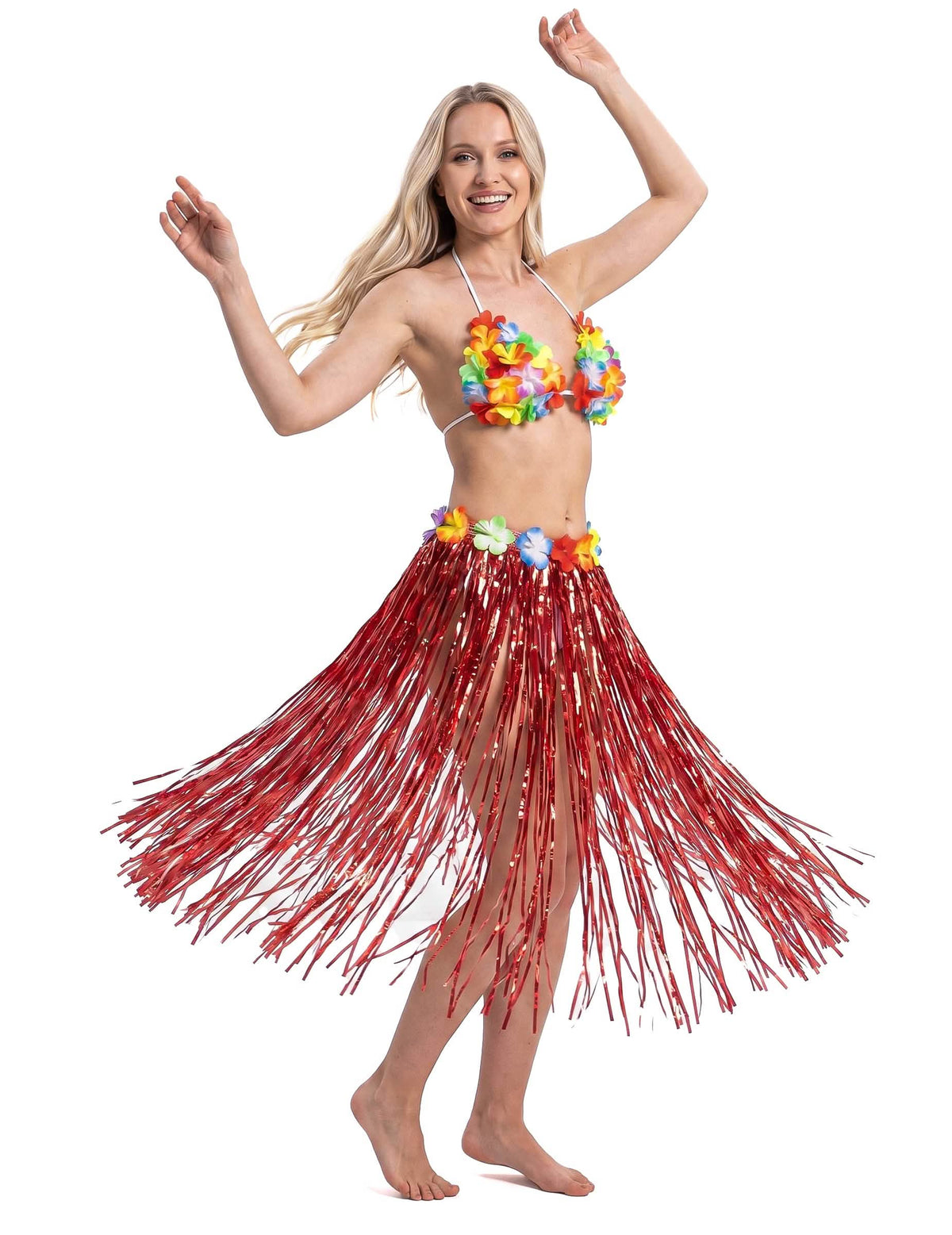 Hosszú vörös hawaii szoknya