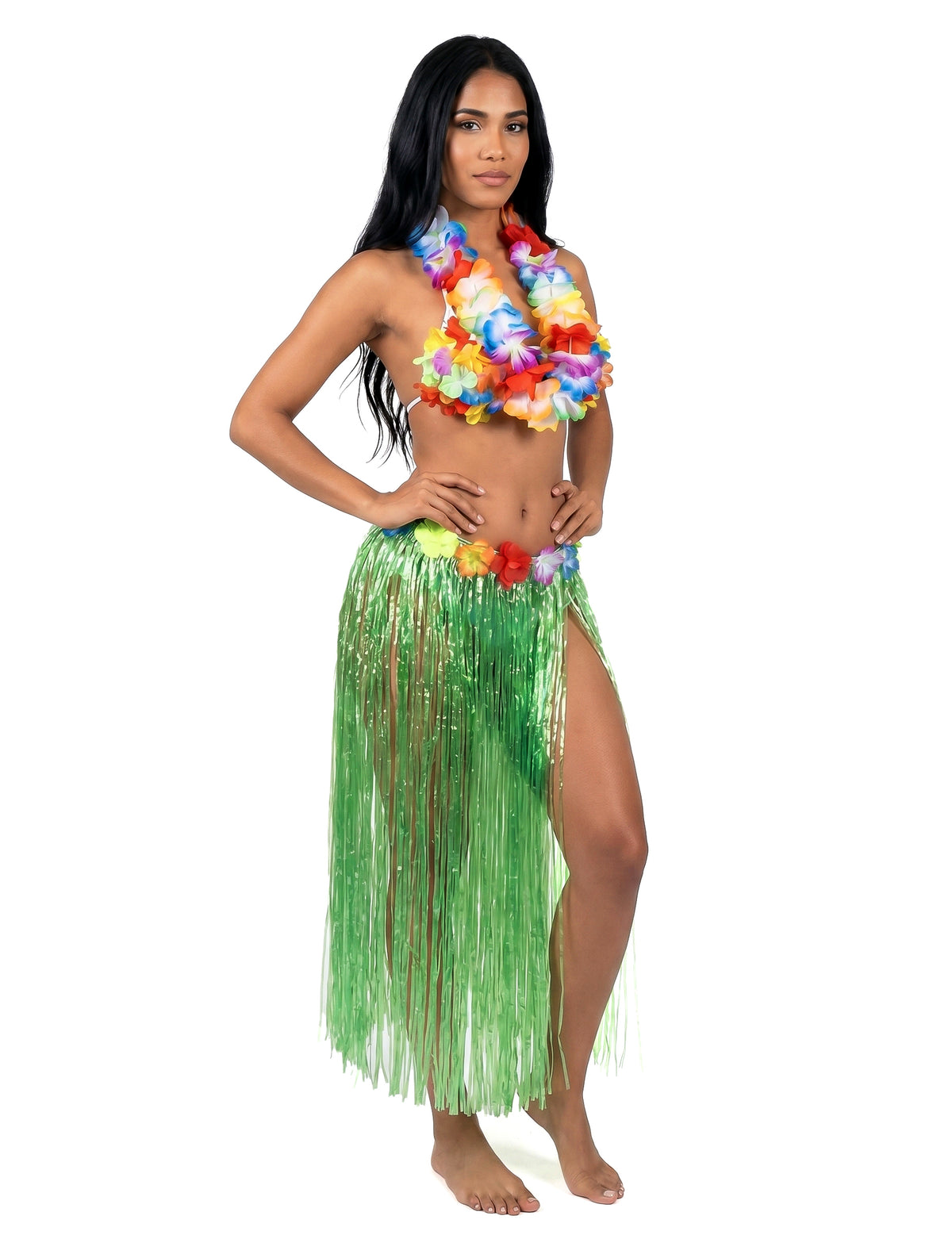 Hosszú hawaii szoknya zöld felnőtt