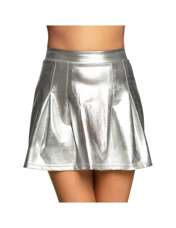 Női ezüst fém korcsolyázó szoknya