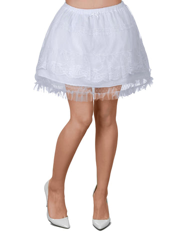 Jupon avec dentelle pour femme blanc