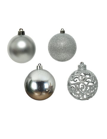 16 db kis ezüst karácsonyfadísz 6 db cm változatos hatásokkal