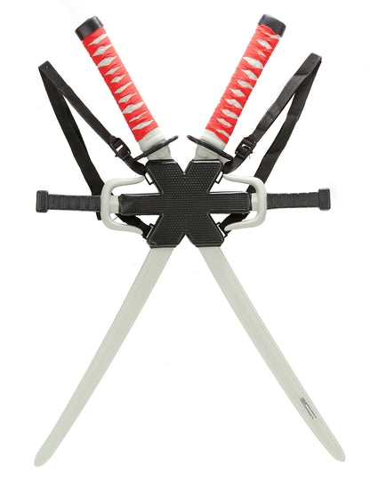 Kit accessoires Deadpool pour adulte rouge et noir avec katanas et sais