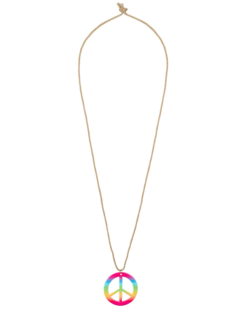 Collier peace and love arc-en-ciel du kit accessoires hippie deluxe