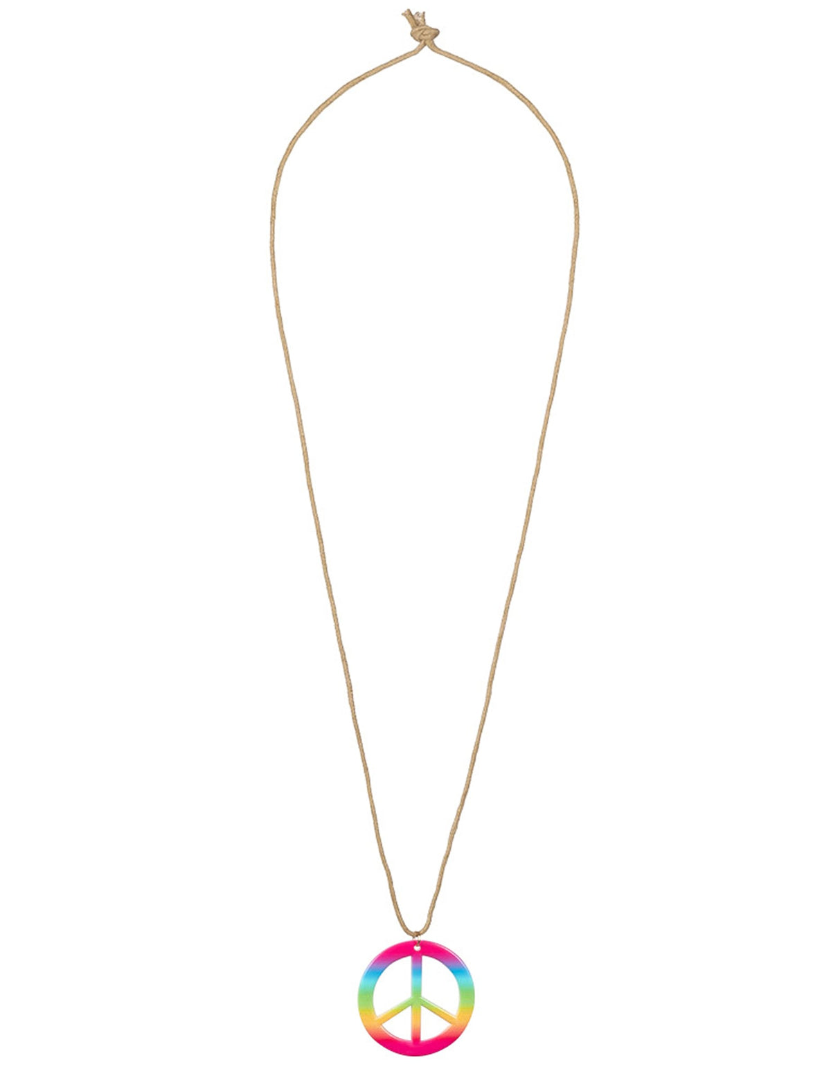 Collier peace and love arc-en-ciel du kit accessoires hippie deluxe