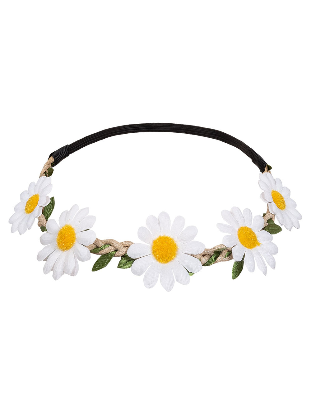 Couronne de fleurs marguerites du kit accessoires hippie deluxe