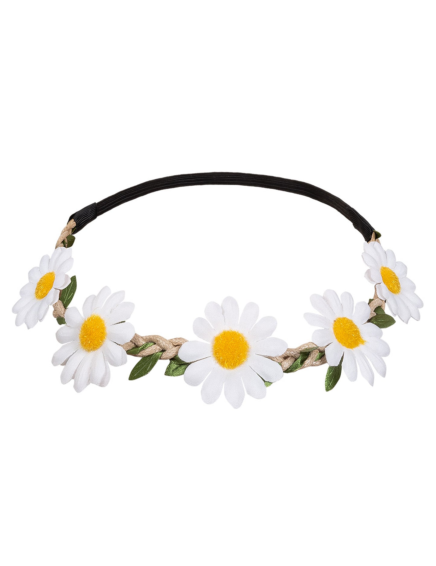 Couronne de fleurs marguerites du kit accessoires hippie deluxe