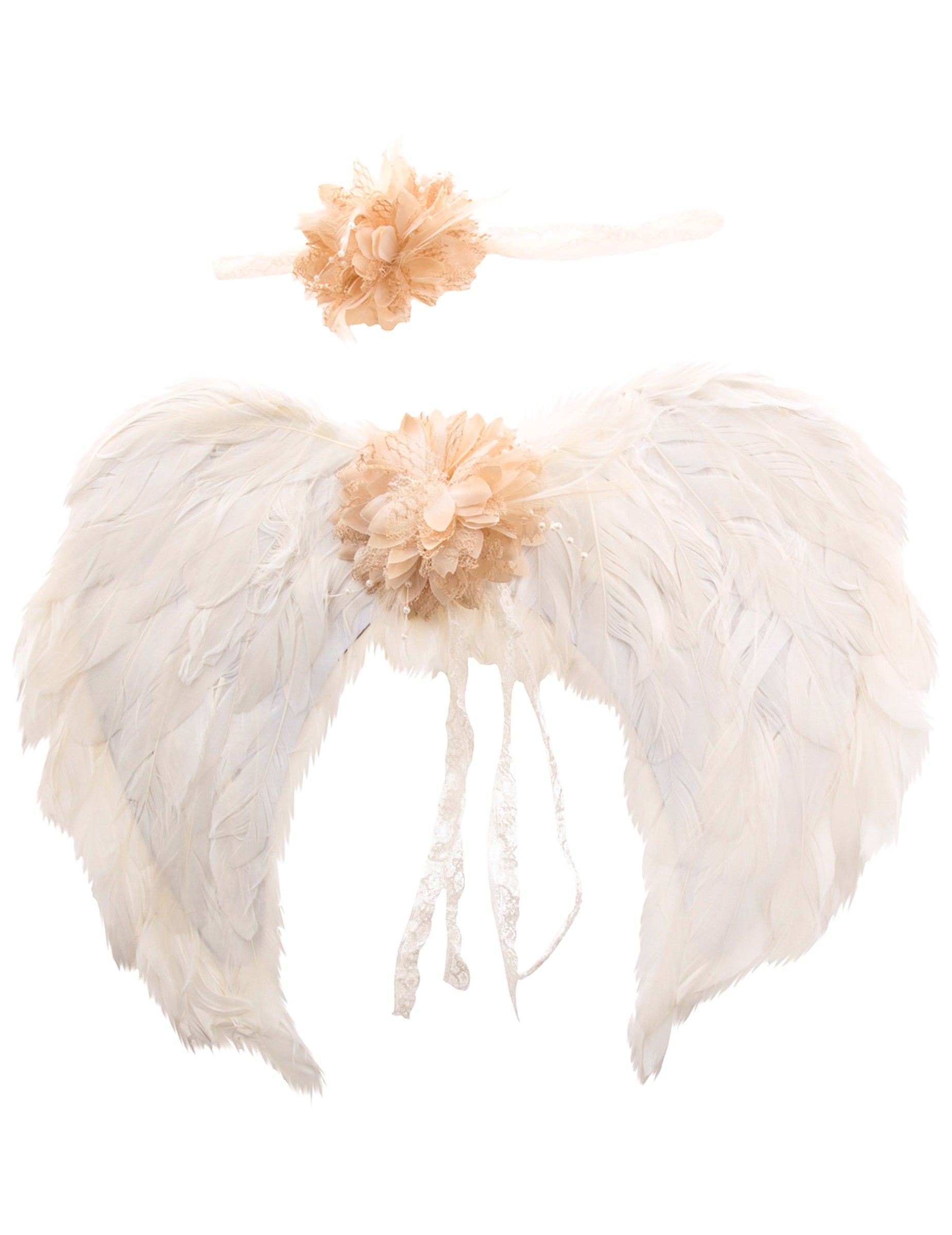 Vue d'ensemble du kit ailes d'ange et bandeau pour adulte