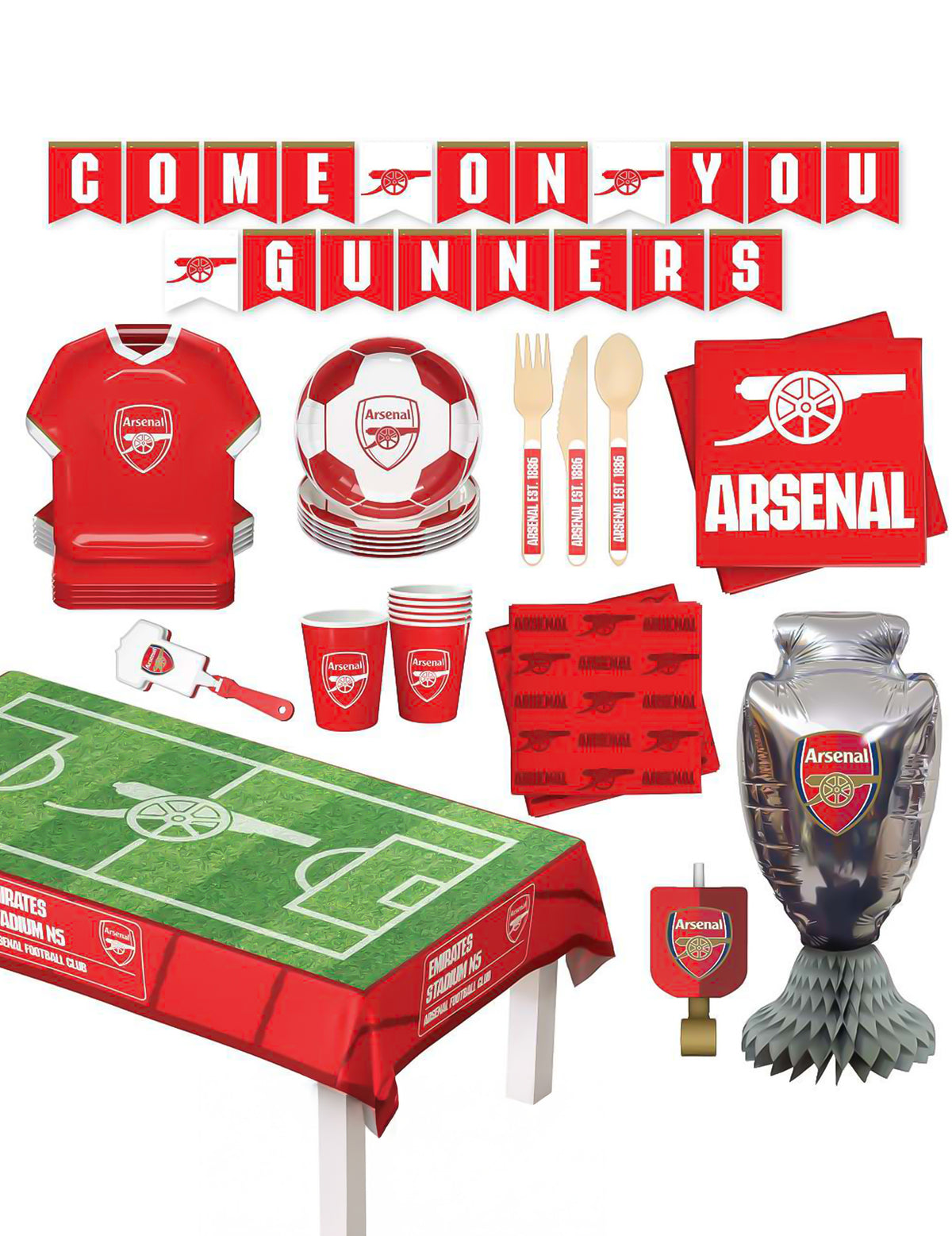 Arsenal Football Club születésnapi készlet 75 darabos