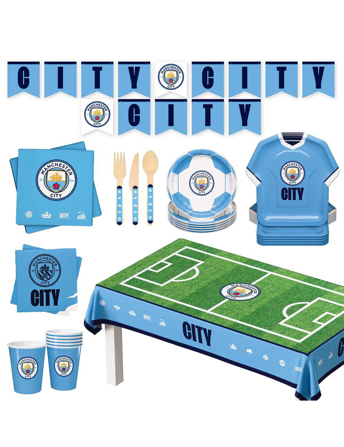 Manchester City Football Club születésnapi készlet 44 darabos