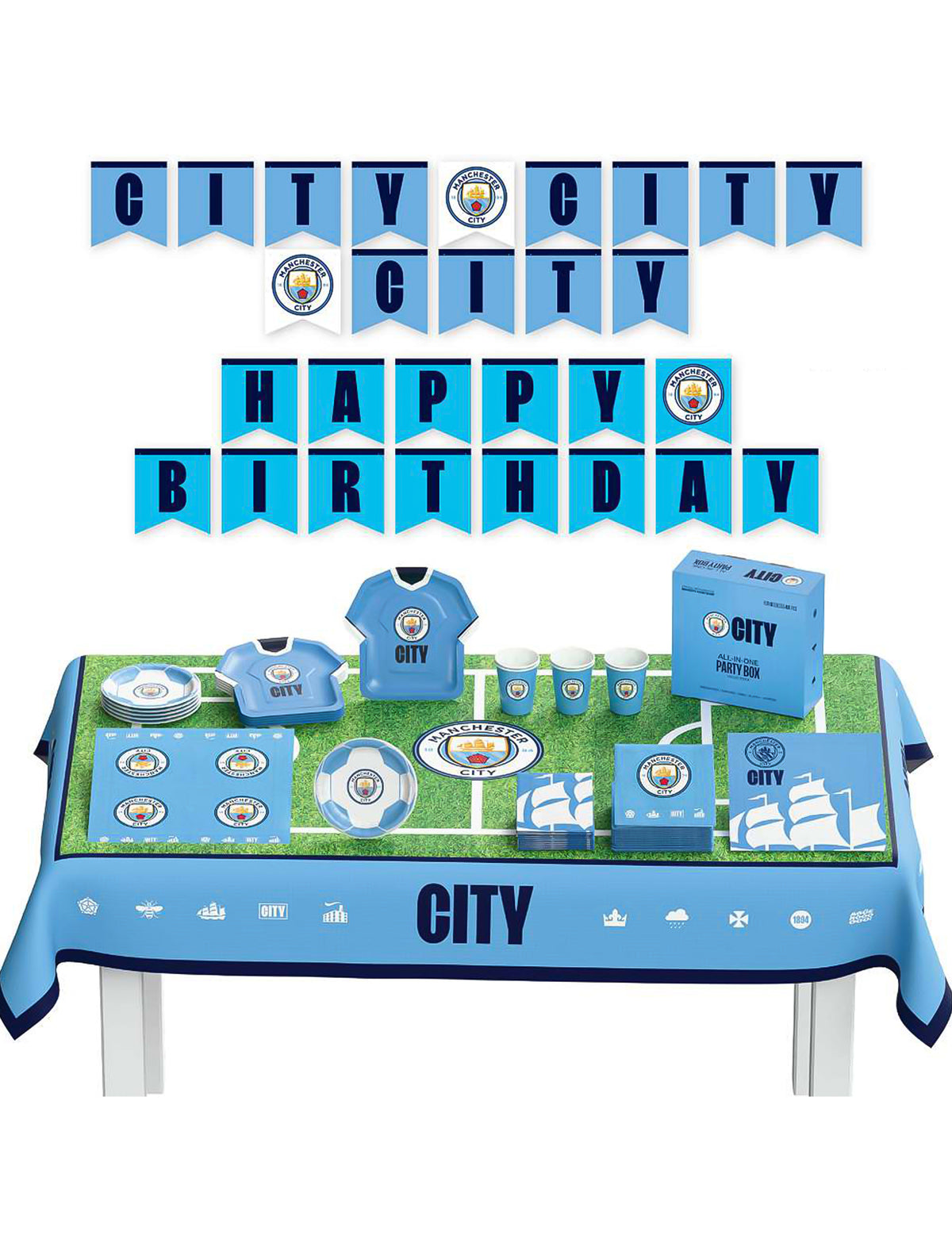 Manchester City Football Club születésnapi készlet 44 darabos