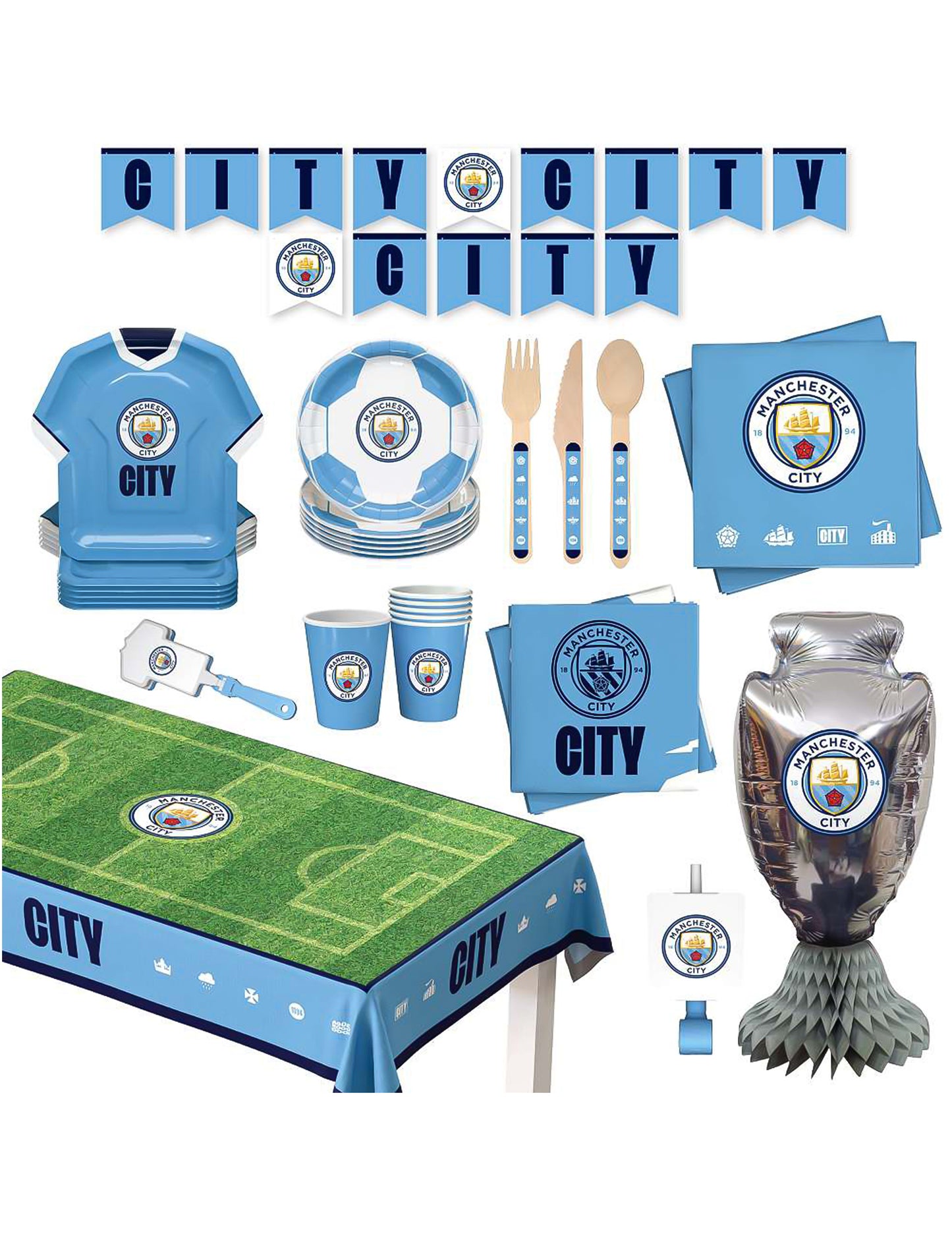 Manchester City Football Club születésnapi készlet 75 darabos