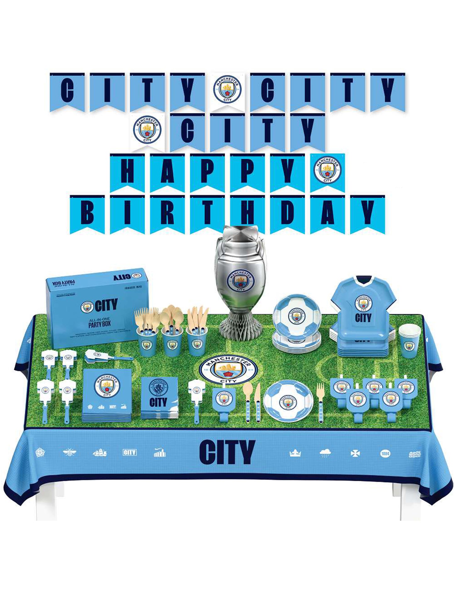 Manchester City Football Club születésnapi készlet 75 darabos