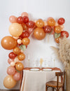 Kit arche de 70 ballons boho pour fête terracotta avec pampa et feuilles séchées
