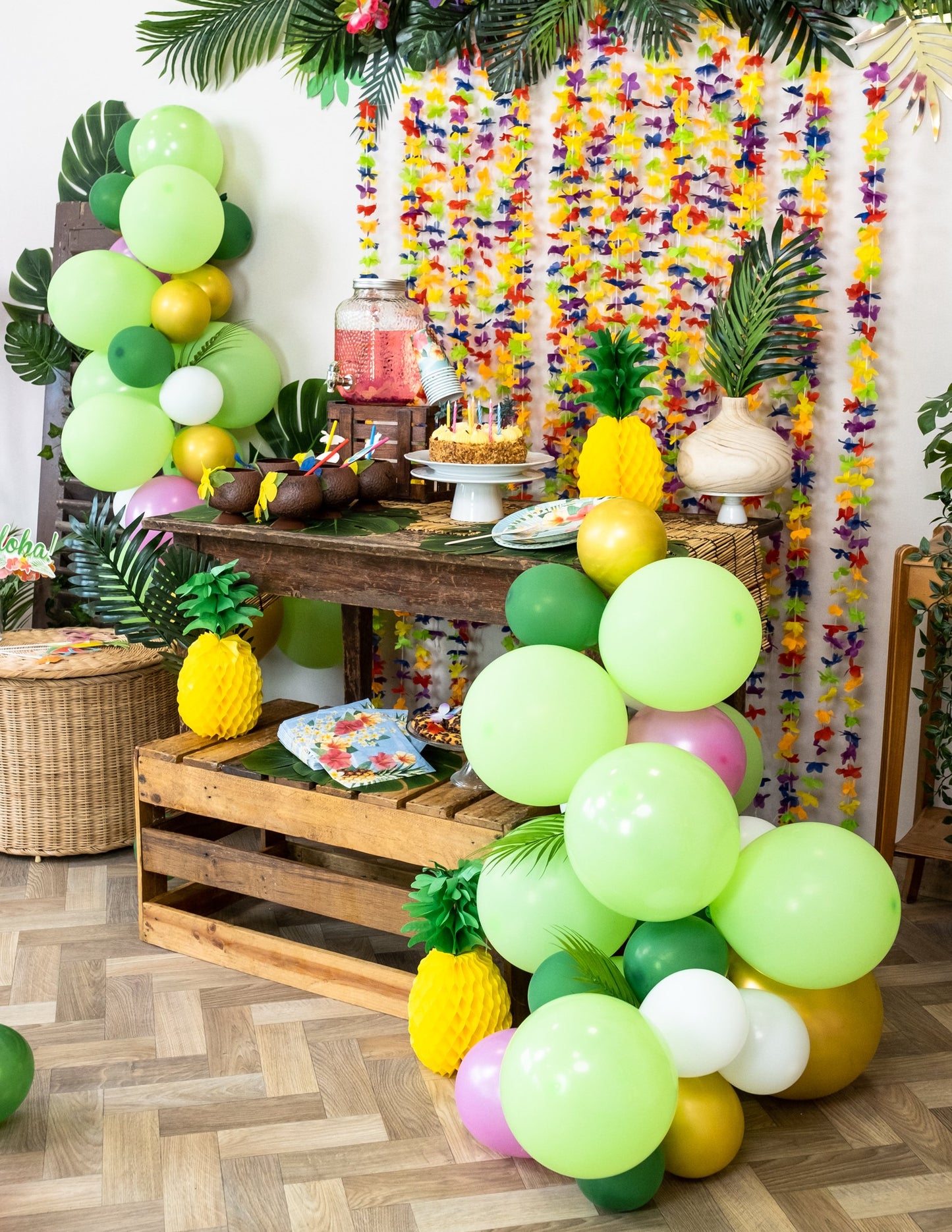 Trópusi lufi és dzsungel levélív készlet (70 lufi)