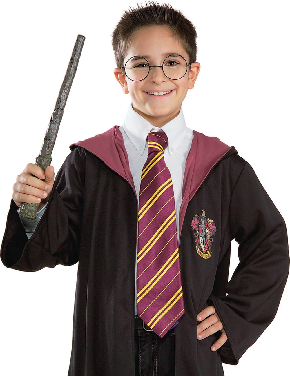 Harry Potter varázspálca- és szemüvegkészlet gyermekeknek, fekete kerek szemüvegek és barna pálca