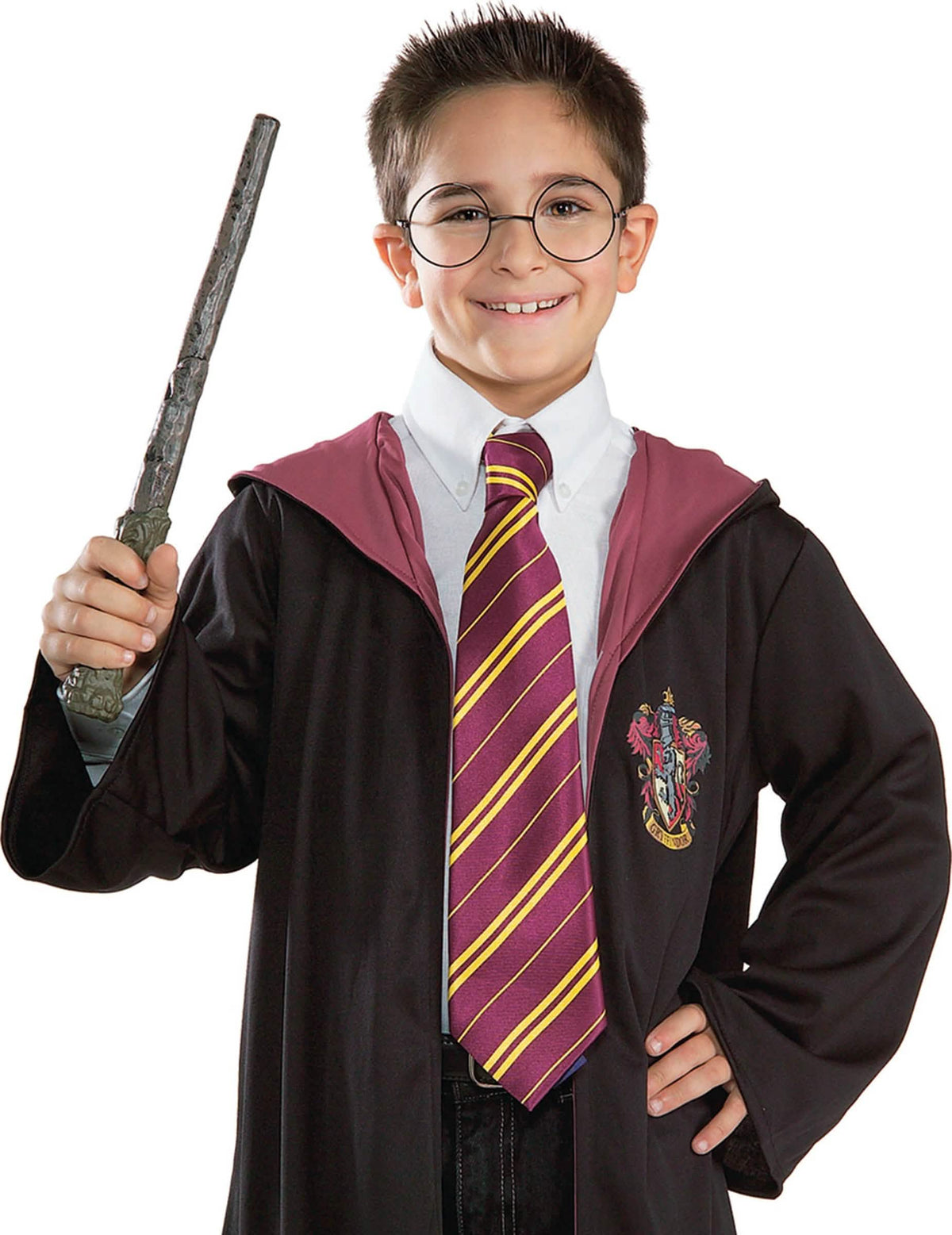 Harry Potter varázspálca- és szemüvegkészlet gyermekeknek, fekete kerek szemüvegek és barna pálca