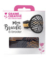 Kit bracelet à broder motifs géométriques pour adulte cuir noir