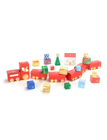 Karácsonyi vonatos adventi naptár készlet 24 dobozzal