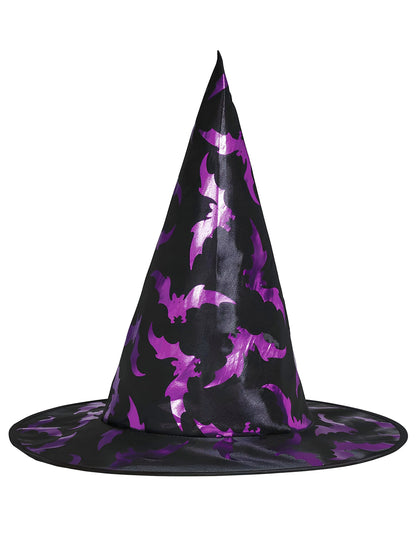 Détail du chapeau du kit cape et chapeau de sorcière chauve-souris