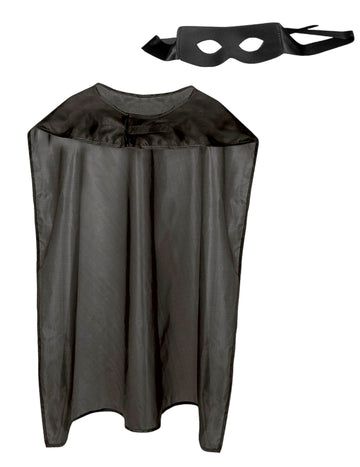 Kit Cape és Super Hero Mask fekete felnőtt