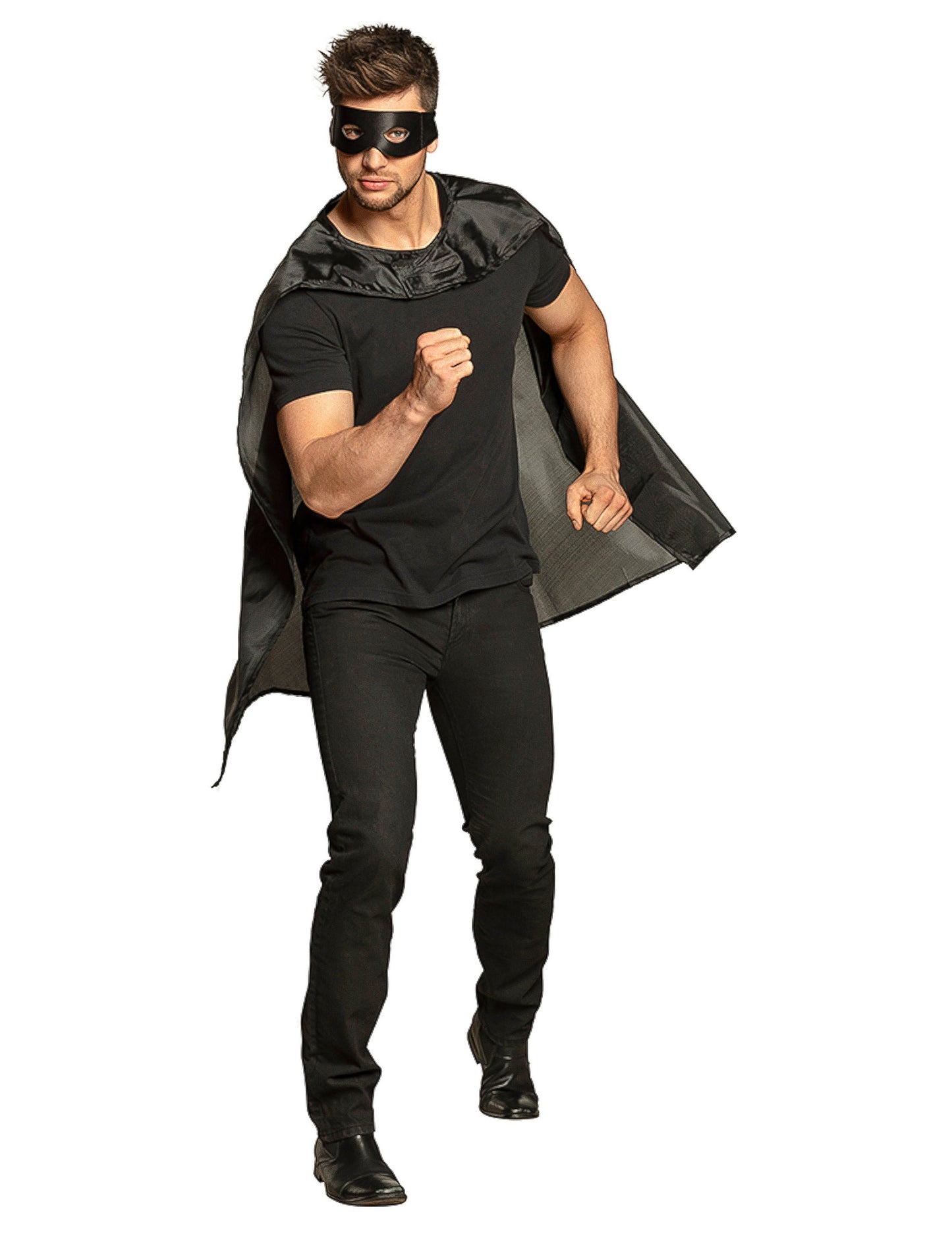 Kit Cape és Super Hero Mask fekete felnőtt