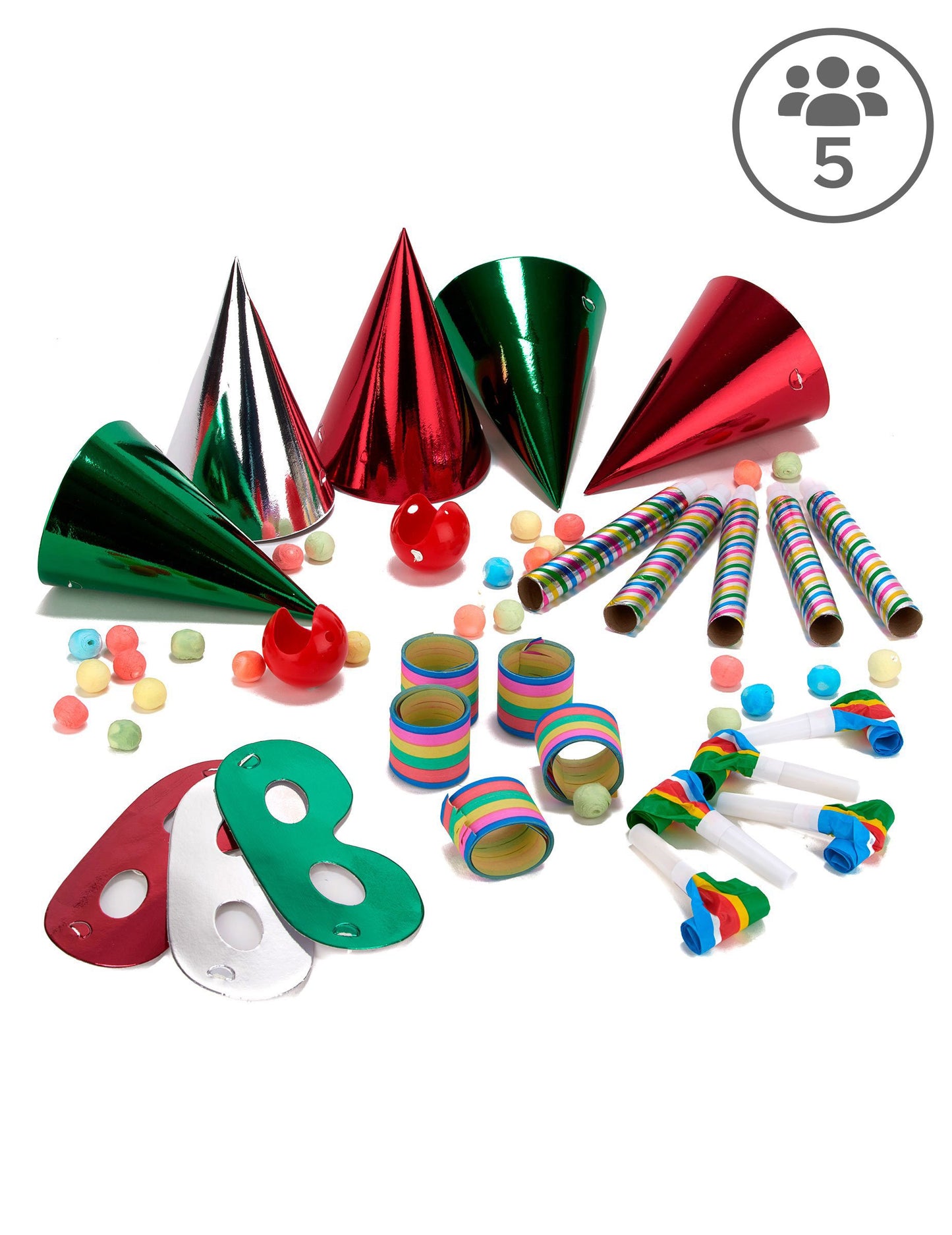 5 fős színes, fényes buli konfetti készlet