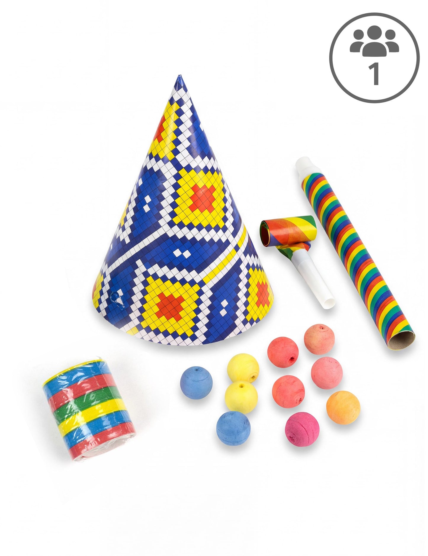 Többszínű parti ajándékkészlet 1 személyre