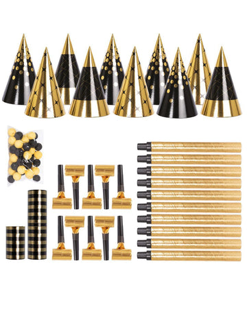 Fekete-arany konfetti szett 10 fő részére 